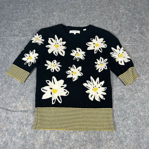Chinti & Parker Sweater Top Small Wool Cashmere Bumble Bee Sun flower Crewneck - Picture 1 of 6